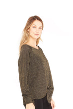 Load image into Gallery viewer, Gold Shimmer Knit Tie Front