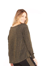Load image into Gallery viewer, Gold Shimmer Knit Tie Front