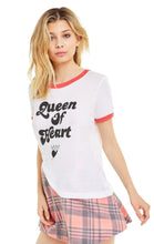 Load image into Gallery viewer, Queen of Heart Johnny Ringer Tee | Clean White Scarlet