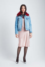 Load image into Gallery viewer, The Colliding Galaxies Reversible Denim Bomber