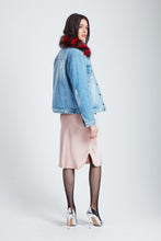Load image into Gallery viewer, The Colliding Galaxies Reversible Denim Bomber