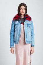 Load image into Gallery viewer, The Colliding Galaxies Reversible Denim Bomber