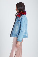 Load image into Gallery viewer, The Colliding Galaxies Reversible Denim Bomber