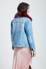 Load image into Gallery viewer, The Colliding Galaxies Reversible Denim Bomber
