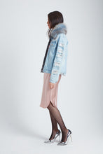 Load image into Gallery viewer, The Parallax Distressed Denim Jacket - Blue