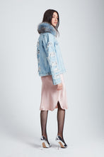 Load image into Gallery viewer, The Parallax Distressed Denim Jacket - Blue