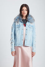 Load image into Gallery viewer, The Parallax Distressed Denim Jacket - Blue