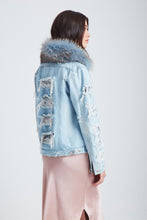 Load image into Gallery viewer, The Parallax Distressed Denim Jacket - Blue