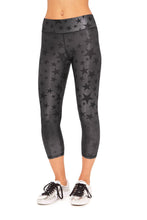 Load image into Gallery viewer, Steel Stars Tall Band Capri Leggings