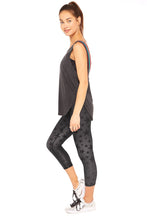 Load image into Gallery viewer, Steel Stars Tall Band Capri Leggings