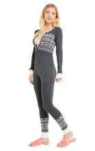 Load image into Gallery viewer, Fair Isle Love Sleep-In Onesie | Clean Black