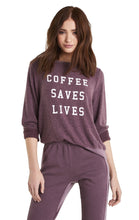 Load image into Gallery viewer, Coffee Saves Lives Baggy Beach Jumper | Crushed Berry