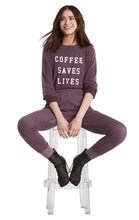 Load image into Gallery viewer, Coffee Saves Lives Baggy Beach Jumper | Crushed Berry