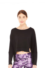 Load image into Gallery viewer, Black High Low Crewneck