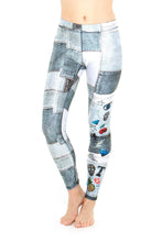 Load image into Gallery viewer, Denim Sequin Patchwork Leggings