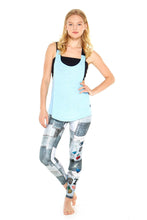 Load image into Gallery viewer, Denim Sequin Patchwork Leggings