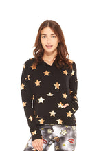 Load image into Gallery viewer, Rose Gold Stars Foil Cross Back Hoodie