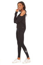 Load image into Gallery viewer, Silver Skull Heart Eye Foil Tall Band Leggings