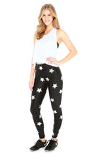Load image into Gallery viewer, Silver Stars Foil Tall Band Leggings