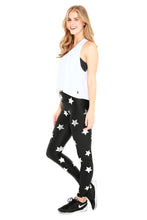 Load image into Gallery viewer, Silver Stars Foil Tall Band Leggings