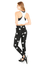 Load image into Gallery viewer, Silver Stars Foil Tall Band Leggings