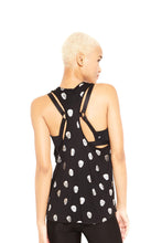 Load image into Gallery viewer, Silver Starry Eyed Skull Foil Racerback Tank