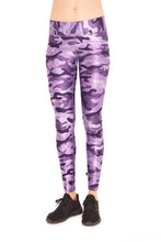 Load image into Gallery viewer, Ultra Violet Heathered Camo Tall Band Leggings