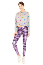 Load image into Gallery viewer, Ultra Violet Heathered Camo Tall Band Leggings