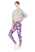 Load image into Gallery viewer, Ultra Violet Heathered Camo Tall Band Leggings